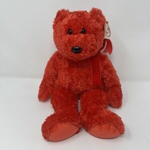 NWT TY Sizzle Red Hot Valentine's Teddy Best Plush Soft Fuzzy Beanie Buddy Baby